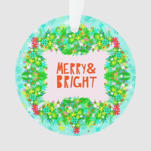 Merry & Bright Wreath Ornament (voorkant)