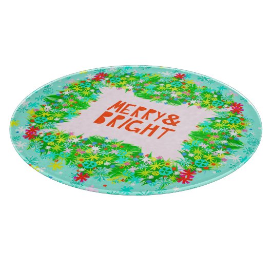 Merry & Bright Wreath Snijplank (Hoek)