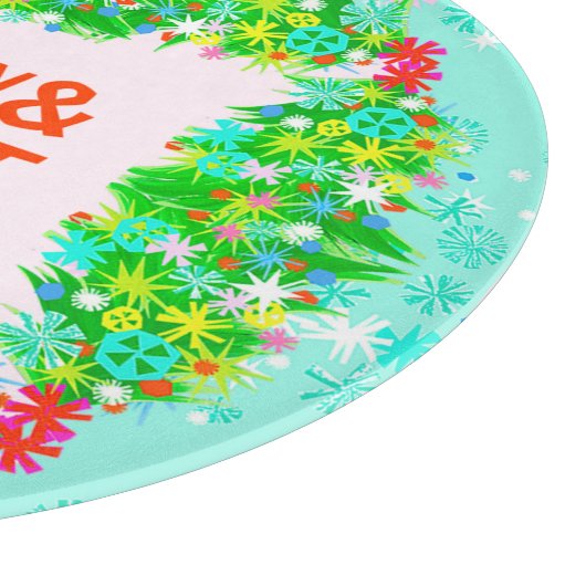 Merry & Bright Wreath Snijplank (Hoek)