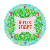 Merry & Bright Wreath Snijplank (Voorkant)