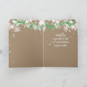 Merry & Bright Writing Green Snow Tree Light Kraft Feestdagen Kaart (Binnen)