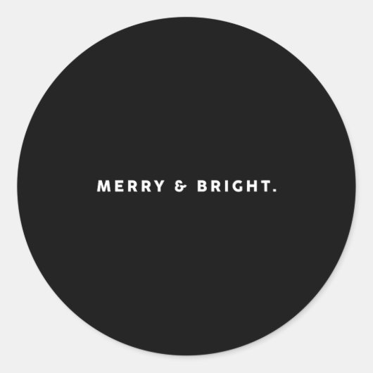Merry Bright Xmas Funny Christmas Subtle Minimal H Ronde Sticker (Voorkant)