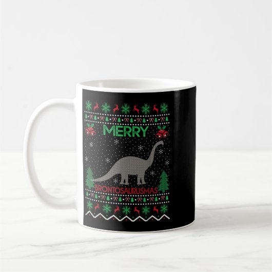 Merry Brontosaurus Xmas Gift Ugly Brontosaurus Chr Koffiemok (Links)
