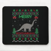 Merry Brontosaurus Xmas Gift Ugly Brontosaurus Chr Muismat (Voorkant)