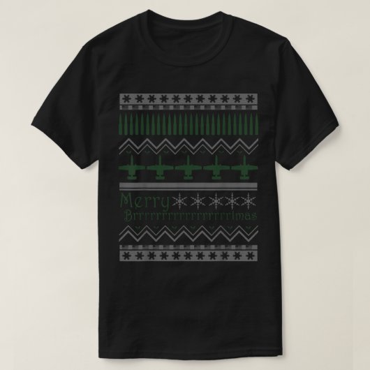 Merry Brrrtmas A10 Warthog Ugly KerstSweater T-shirt (Design voorkant)