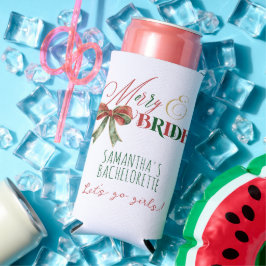 Merry & Bruid Winter Kerst Bruid Meisjes Uitje Seltzer Blikjeskoeler