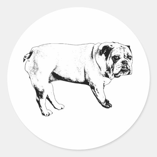 Merry Bulldog Sticker (Voorkant)