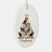 Merry Bunny Kerstmis Keramisch Ornament (Rechts)