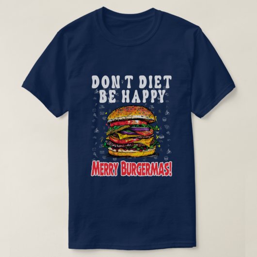 Merry Burgmass - Grappige Kersthamburger T-shirt (Design voorkant)