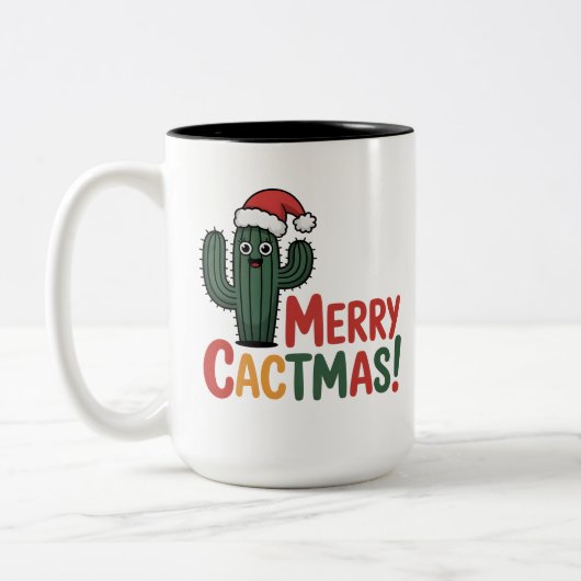 Merry Cactmas mug Tweekleurige Koffiemok (Links)