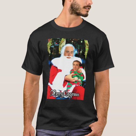 Merry Cagemas Santa Knee Nicolas Cage Kerstmis818 T-shirt (Voorkant)
