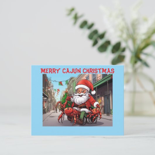 Merry Cajun Kerstmis Briefkaart (Staand voorkant)