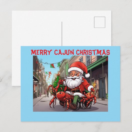 Merry Cajun Kerstmis Briefkaart (Voorkant / Achterkant)