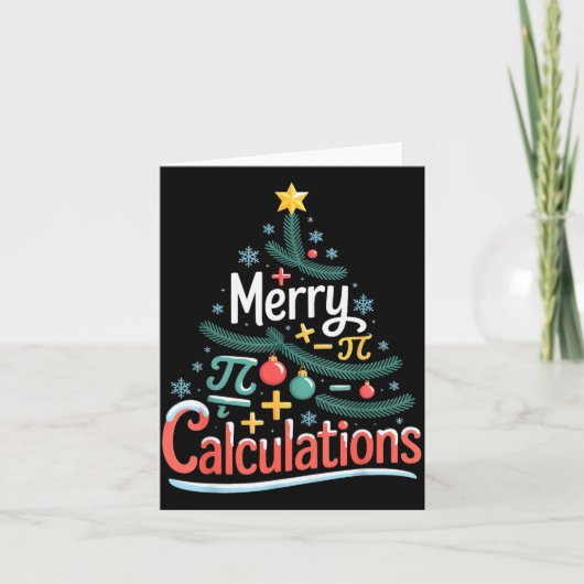 Merry Calculations Funny Math Teacher Christmas  Kaart (Voorkant)