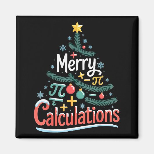Merry Calculations Funny Math Teacher Christmas Magneet (Voorkant)