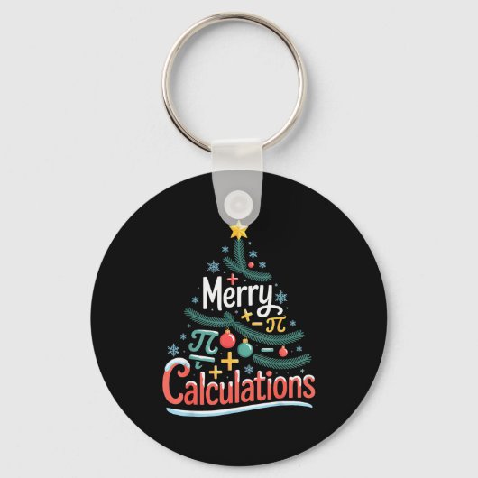 Merry Calculations Funny Math Teacher Christmas Sleutelhanger (Voorkant)