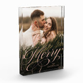 Merry Calligraphy Blush Script Holiday Fotoblokken (Links)