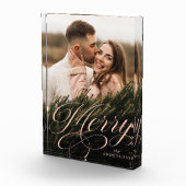 Merry Calligraphy Blush Script Holiday Fotoblokken (Rechts)