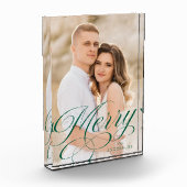 Merry Calligraphy Green Script Holiday Fotoblokken (Links)