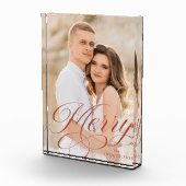 Merry Calligraphy Terracotta Script Holiday Fotoblokken (Rechts)