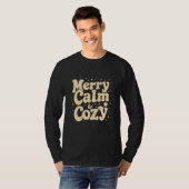 Merry, Calm & Cozy Christmas Illustration T-shirt (Voorkant volledig)