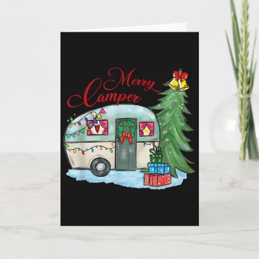 Merry Camper Christmas Santa Camper Camng Truck Xm Kaart (Voorkant)