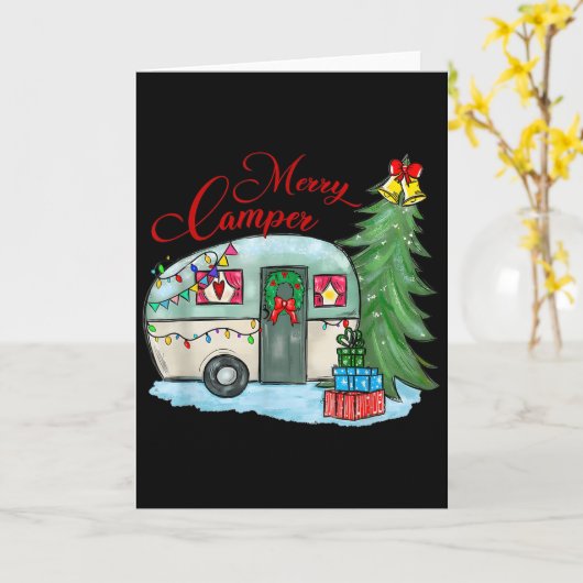 Merry Camper Christmas Santa Camper Camng Truck Xm Kaart (Gele Bloem)