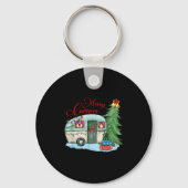 Merry Camper Christmas Santa Camper Camng Truck Xm Sleutelhanger (Voorkant)