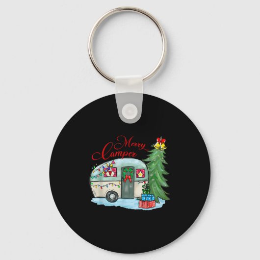 Merry Camper Christmas Santa Camper Camng Truck Xm Sleutelhanger (Voorkant)