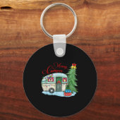 Merry Camper Christmas Santa Camper Camng Truck Xm Sleutelhanger (Voorkant)