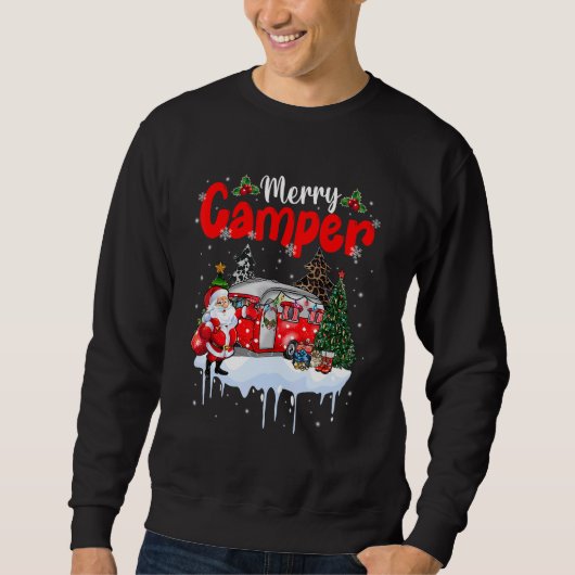 Merry Camper Christmas Santa Camper Camping Truck Trui (Voorkant)