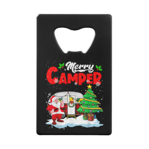 Merry Camper Kerstkerstkerstkerstman Camping Truck Creditkaart Flessenopener