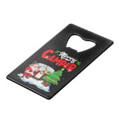 Merry Camper Kerstkerstkerstkerstman Camping Truck Creditkaart Flessenopener (Voorkant Gekanteld)