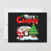 Merry Camper Kerstkerstkerstkerstman Camping Truck Feestdagenkaart (Voorkant)