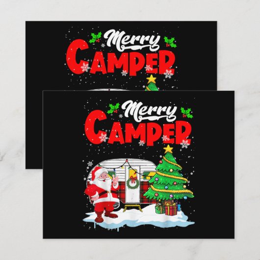 Merry Camper Kerstkerstkerstkerstman Camping Truck Feestdagenkaart (Voorkant / Achterkant)
