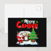 Merry Camper Kerstkerstkerstkerstman Camping Truck Feestdagenkaart (Voorkant / Achterkant)