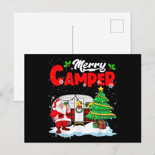 Merry Camper Kerstkerstkerstkerstman Camping Truck Feestdagenkaart (Voorkant / Achterkant)