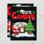 Merry Camper Kerstkerstkerstkerstman Camping Truck Informatiekaartje (Voorkant / Achterkant)