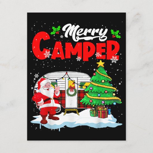 Merry Camper Kerstkerstkerstkerstman Camping Truck Informatiekaartje (Voorkant)