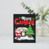 Merry Camper Kerstkerstkerstkerstman Camping Truck Informatiekaartje (Staand voorkant)