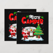 Merry Camper Kerstkerstkerstkerstman Camping Truck Kaart (Voorkant / Achterkant)
