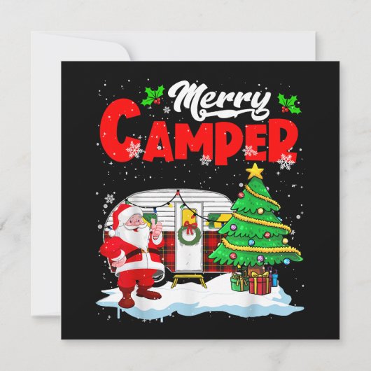 Merry Camper Kerstkerstkerstkerstman Camping Truck Kaart (Achterkant)