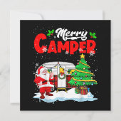 Merry Camper Kerstkerstkerstkerstman Camping Truck Kaart (Voorkant)