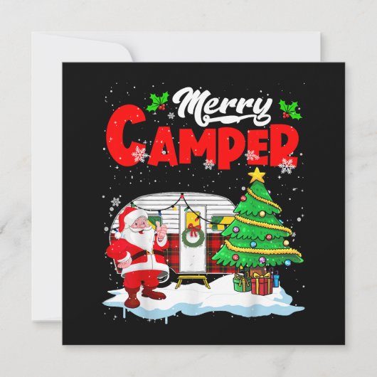 Merry Camper Kerstkerstkerstkerstman Camping Truck Kaart (Voorkant)