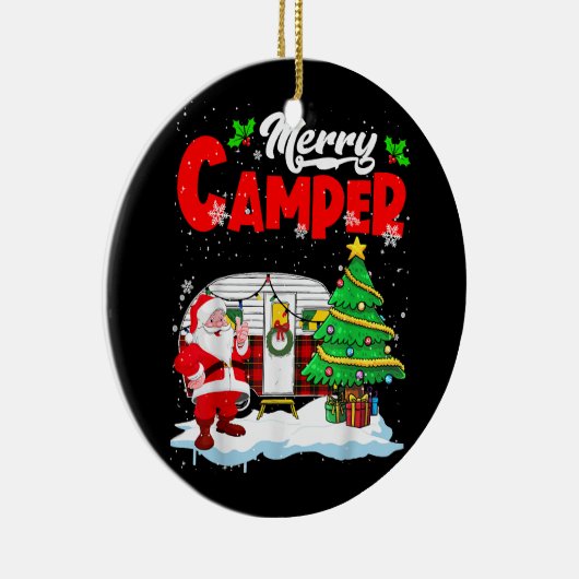 Merry Camper Kerstkerstkerstkerstman Camping Truck Keramisch Ornament (Rechts)