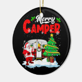 Merry Camper Kerstkerstkerstkerstman Camping Truck Keramisch Ornament (Links)
