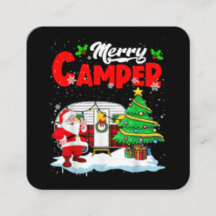 Merry Camper Kerstkerstkerstkerstman Camping Truck Vierkante Visitekaartje