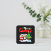 Merry Camper Kerstkerstkerstkerstman Camping Truck Vierkante Visitekaartje (Staand voorkant)