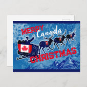 Merry Canada Kerstbriefkaart Feestdagenkaart (Voorkant / Achterkant)