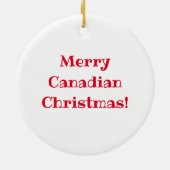 Merry Canadian Flag Kerstboom Keramisch Ornament (Achterkant)